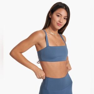 Vuori Evolve Square Neck Bra in Pool Blue